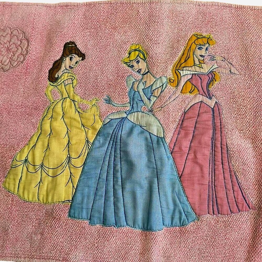 Vintage Y2K Disney Princess Bath Mat Pink Belle Cinderella Aurora 2000s - Picture 2 of 4